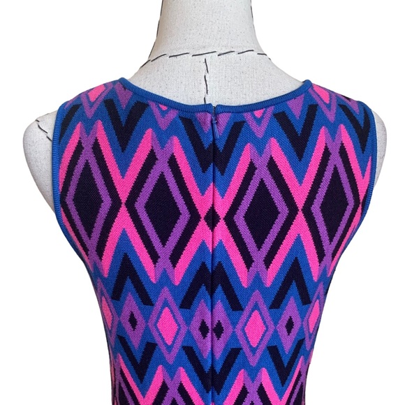 Issa London Knit Sleeveless Diamond Pattern Fit and Flare Skater Dress Med/Large - Picture 6 of 8